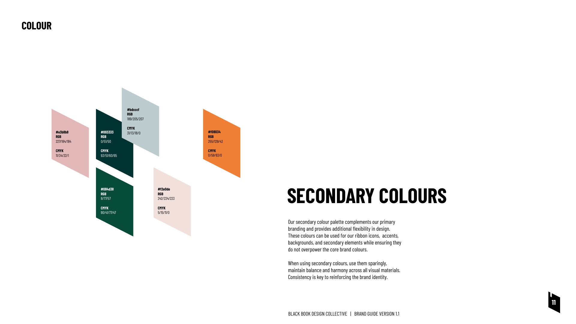 Black Book Design Collective colour palette
