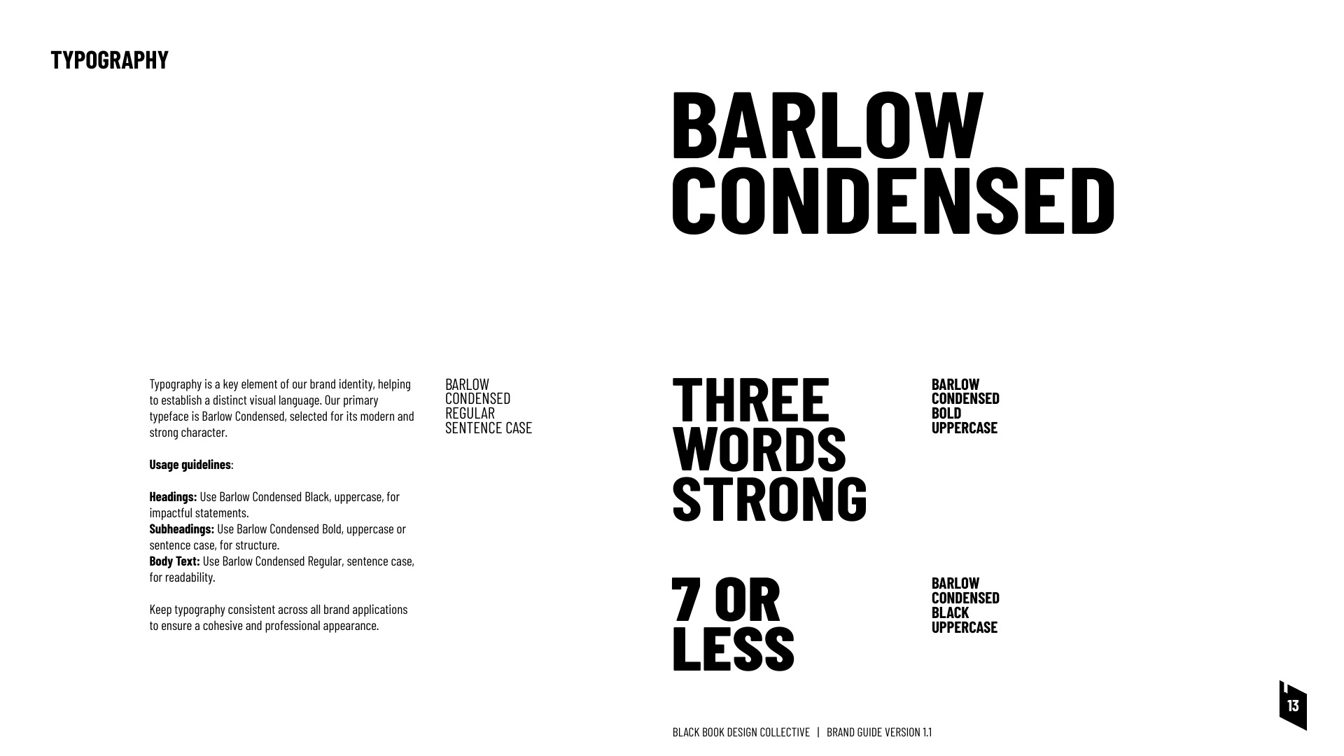 Black Book Design Collective typography